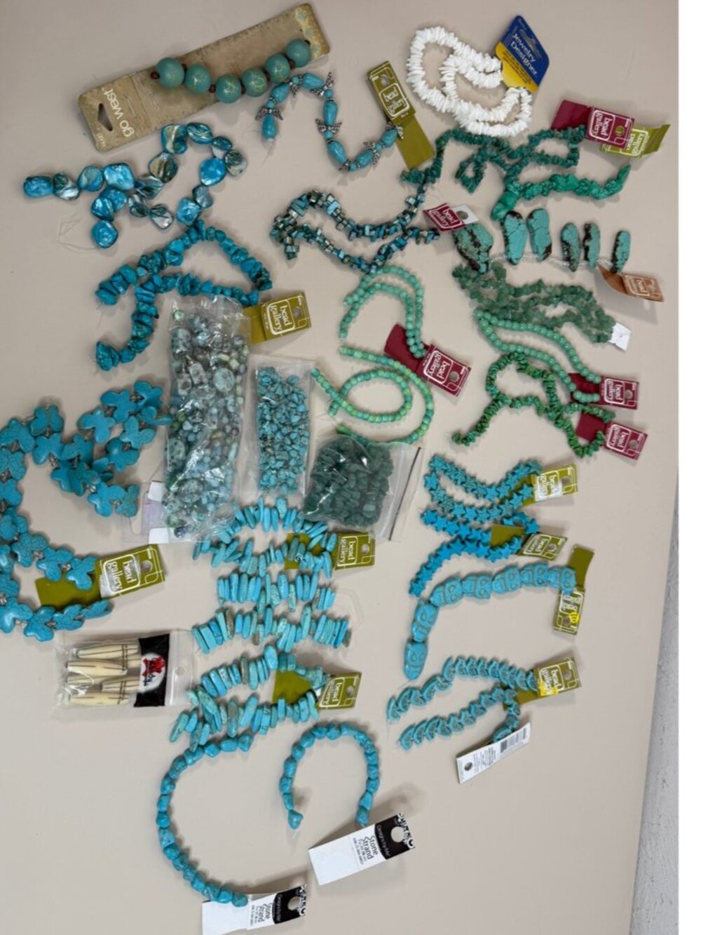 Turquoise Bead Lot-Howlite, Reconstituted Stone Angel, Quartzite, Chips-2.8LbNew